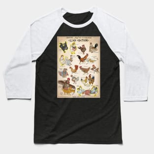 Greek Myth Chickens - COLOUR Iliad Edition Baseball T-Shirt